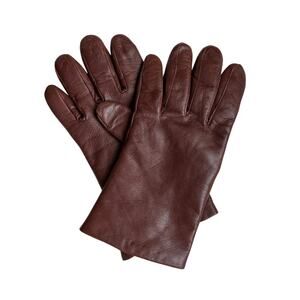 Isotoner Brown Leather Driving Gloves Lined Men's 7.5